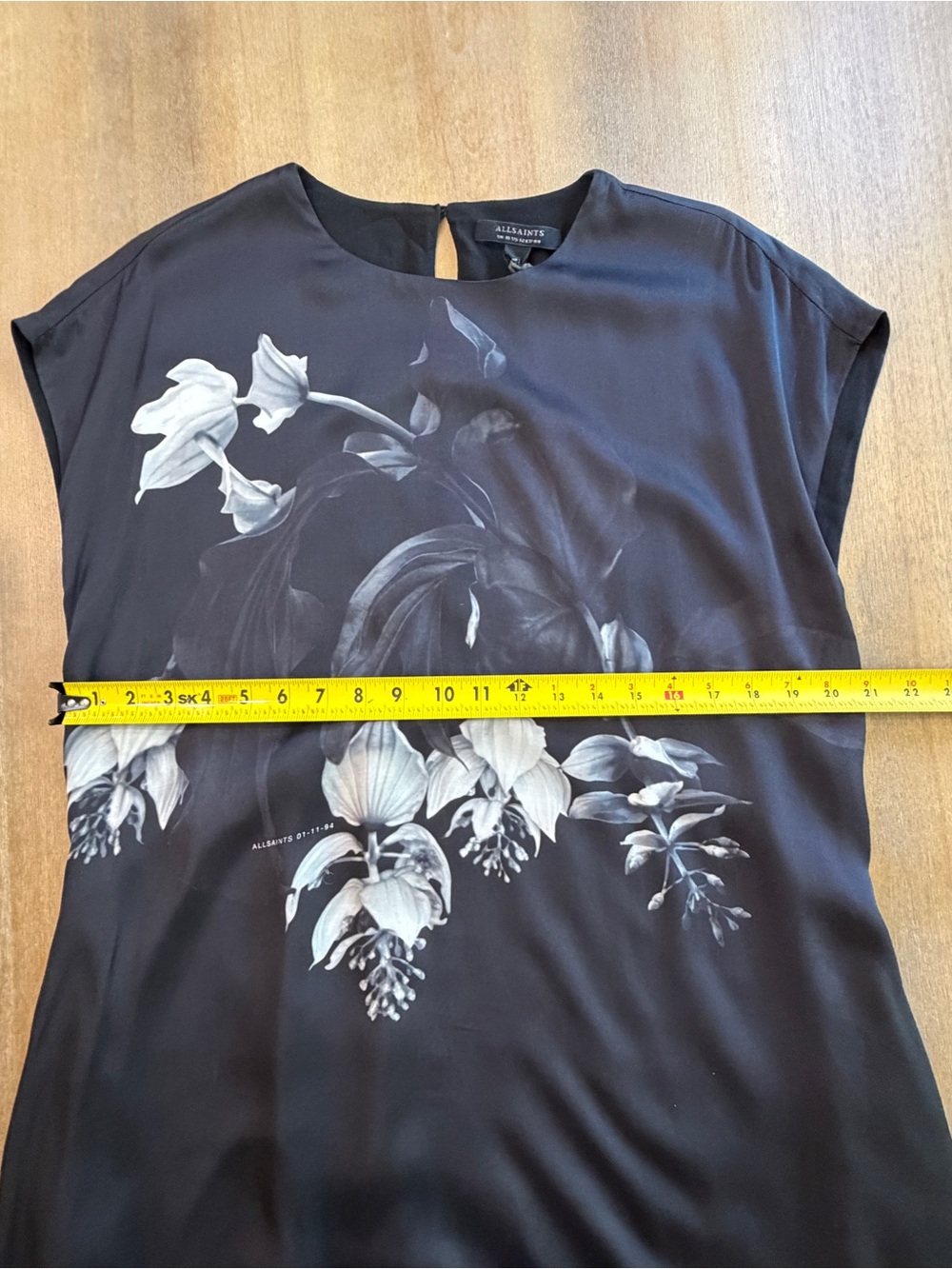 NWT ALLSAINTS Gian Kosumoso Black Floral Handkerchief Maxi Dress Size 12 $329 - Picture 4 of 16